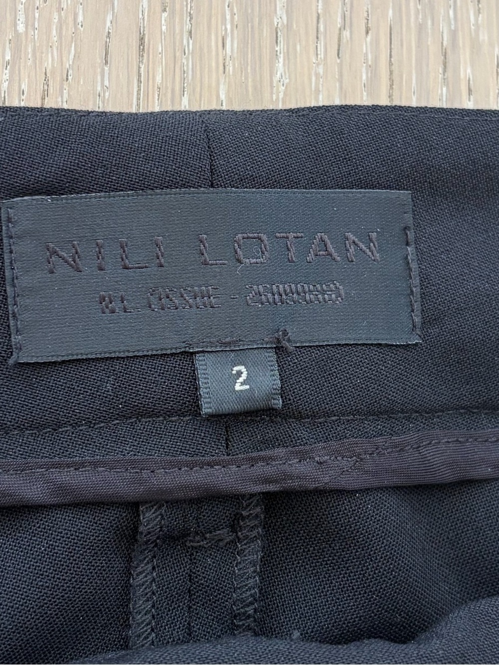 Nili Lotan Black Women's Virgin Wool Pants with Zip Ankle sz 2 - Picture 7 of 8